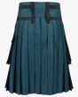 Hunter Green with Brown Medieval Hybrid Kilt Back
