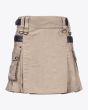 Khaki utility kilt for women