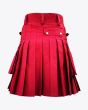 Red Utility Kilt for Women Back