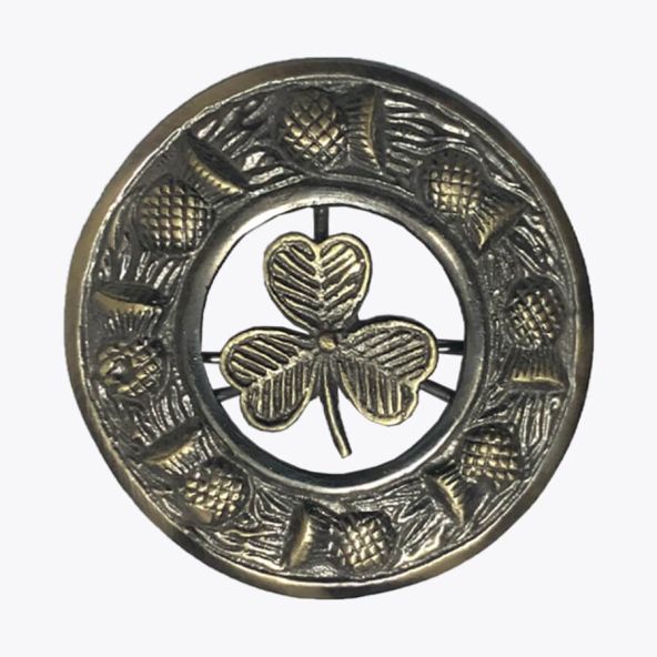 Antique Shamrock Kilt Brooch