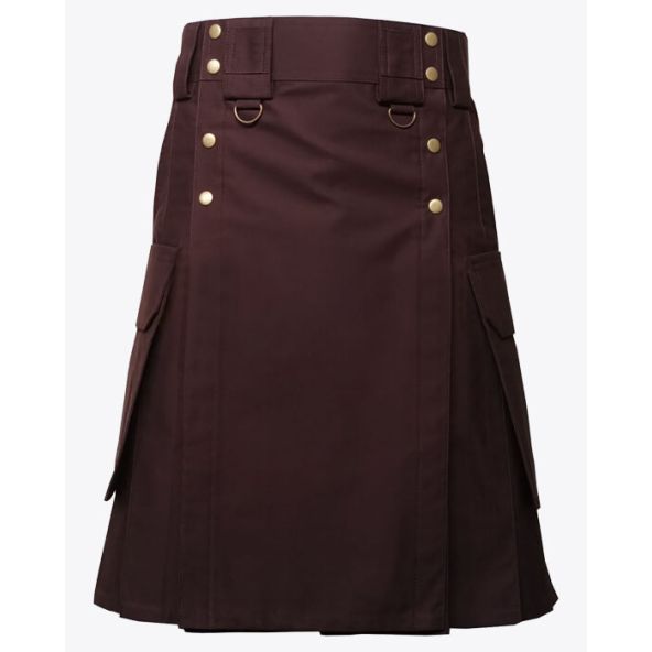 Brown Utility Kilt for Men