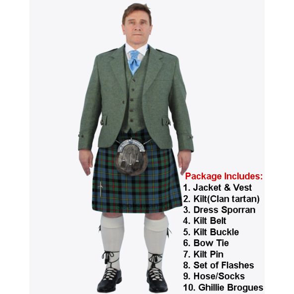 Lovat Green Tweed kilt Outfit