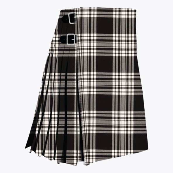 Menzies Black White Tartan Kilt