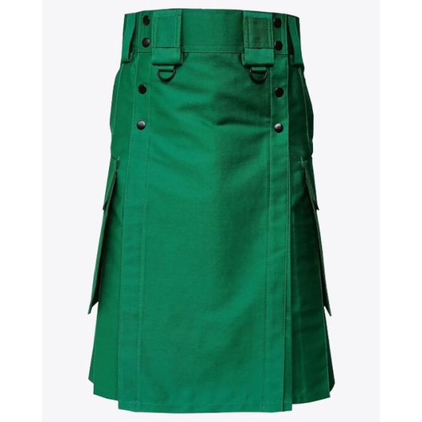 Stylish Green Utility Kilt for Men