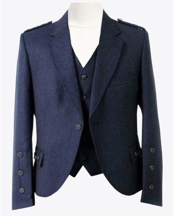 Arrochar Tweed Argyll Jacket & Waistcoat Navy Blue