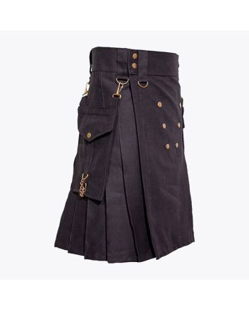 Black Deluxe Utility Kilt